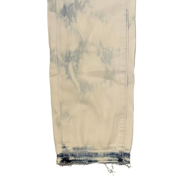 Article Of Society Women Carly Skinny Crop Jeans Frayed Hem Bleach Denim 27 NWT - Picture 3 of 8